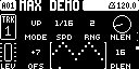 Arpeggiator with the third step selected and its pitch offset set to 7 semitones.
