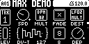 LFO page with DV-T waveform, eight-step mode, and SPH 127.