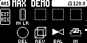 External Mixer in stereo mode, with linked IN LR level and BAL control.