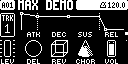Audio track AMP page with CHOR send on encoder G beside DEL and REV.